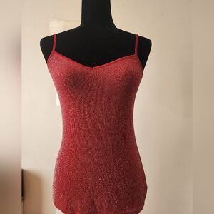 Red Glittery Express Cami Size S